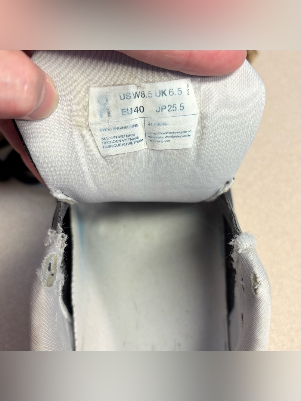 Two Pairs On Running Shoes, Women 8.5, Cloudflyer & Cloudrunner Black White Gray - Picture 15 of 16